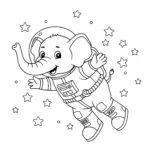 coloriage Astronaute pour enfants a imprimer