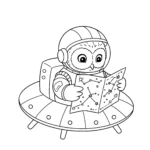 coloriage Astronaute et découpage à imprimer