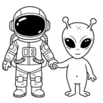 coloriage Astronaute pour enfant de 7 ans
