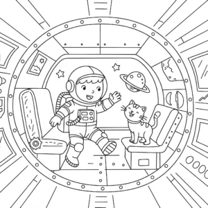 coloriage Astronaute et apprentissage