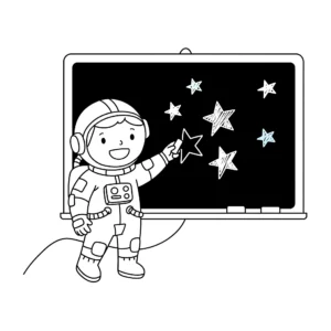 coloriage Astronaute a colorier en ligne gratuitement