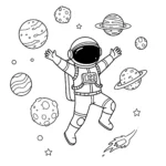 coloriage Astronaute a telecharger