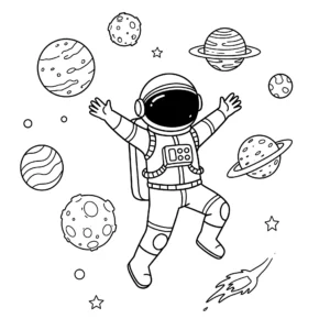 coloriage Astronaute a telecharger