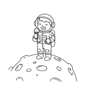image pour coloriage Astronaute enfant