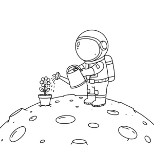 coloriage Astronaute pour enfant à imprimer