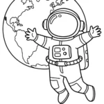 coloriage Astronaute et apprentissage