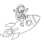 coloriage Astronaute à imprimer pour enfant de 2 ans