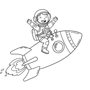 coloriage Astronaute à imprimer pour enfant de 2 ans