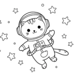 coloriage Astronaute pour enfant de 8 ans