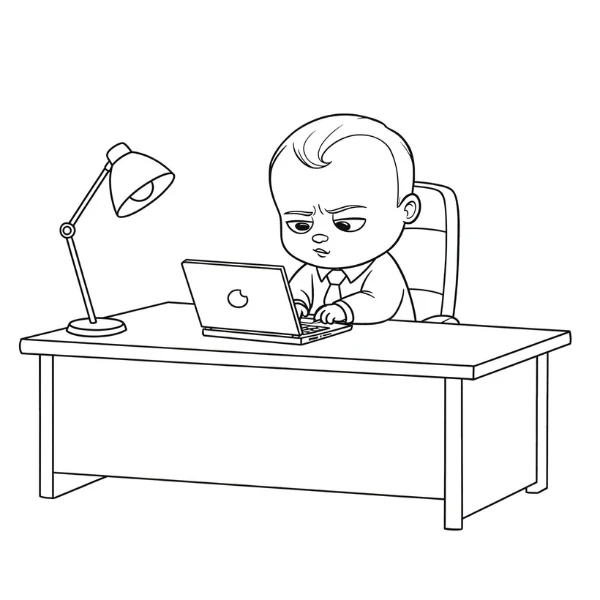 Tranh tô màu Baby Boss