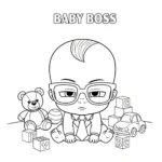 coloriage Baby Boss avec ses Jouets Préférés pour enfants à télécharger
