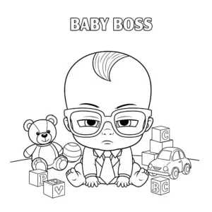 coloriage Baby Boss avec ses Jouets Préférés pour enfants à télécharger