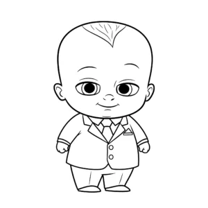 coloriage Baby Boss en Costume gratuit pour enfants