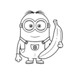 coloriage Banane Minion à imprimer pour enfant de 6 ans