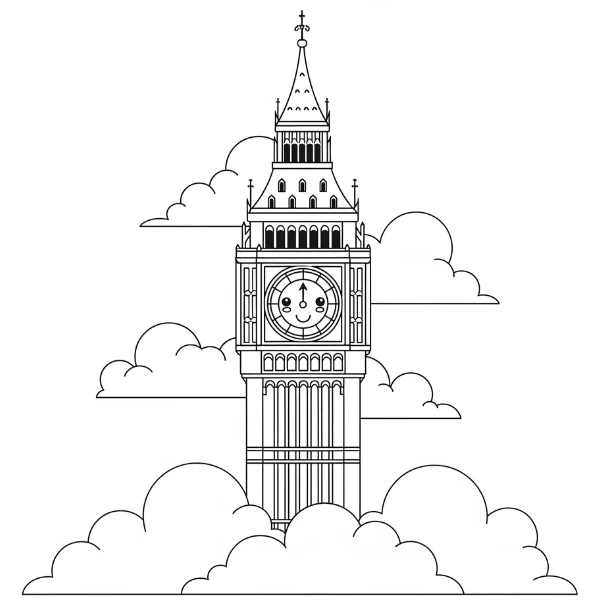 Tranh tô màu Big Ben