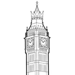 coloriage Big Ben à imprimer pour enfant de 6 ans