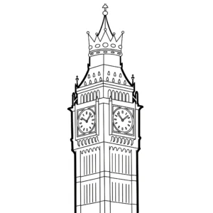 coloriage Big Ben à imprimer pour enfant de 6 ans