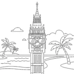 coloriage Big Ben à imprimer pour enfants