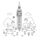 coloriage Big Ben à imprimer pdf