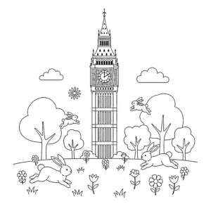 coloriage Big Ben à imprimer pdf