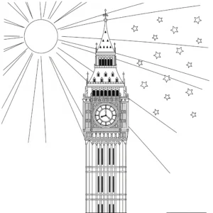coloriage Big Ben pour enfant gratuit