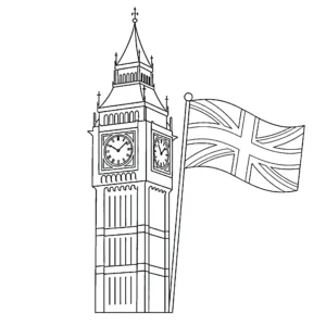 coloriage Big Ben gratuit à imprimer
