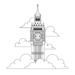 coloriage Big Ben gratuit pour enfants