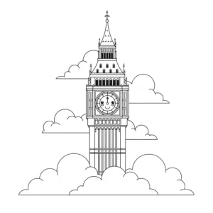 coloriage Big Ben gratuit pour enfants