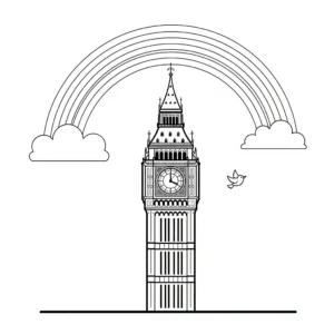 coloriage Big Ben pour enfant gratuit