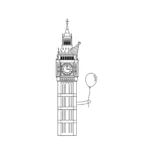 coloriage Big Ben à imprimer kawaii