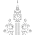 coloriage Big Ben à imprimer pour enfant de 6 ans