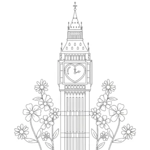coloriage Big Ben à imprimer pour enfant de 6 ans