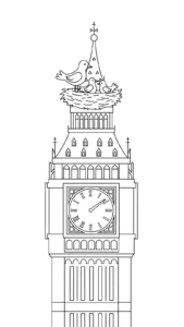 coloriage Big Ben pour enfants à télécharger