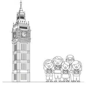 coloriage Big Ben pour enfants
