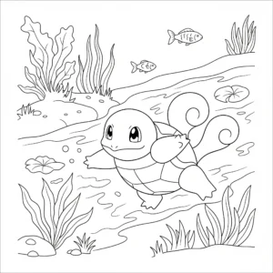 coloriage Carapuce pour enfants a imprimer