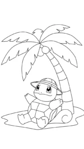 coloriage Carapuce pour enfant de 7 ans