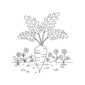 coloriage Carotte pour enfant de 6 ans