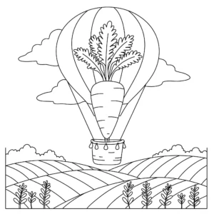 coloriage Carotte à imprimer pour enfant de 7 ans