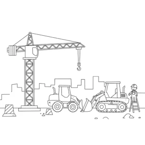 coloriage Chantier pour bebe a imprimer