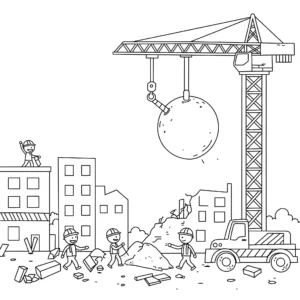 coloriage Chantier et découpage à imprimer