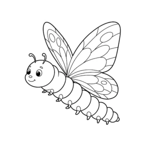 coloriage Chenille à imprimer pour enfant de 4 ans