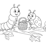 coloriage Chenille pour primaire