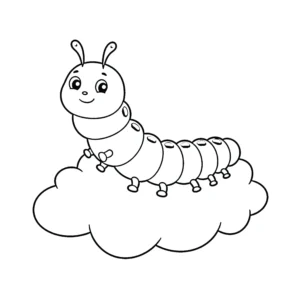 imprimer coloriage Chenille pour enfant