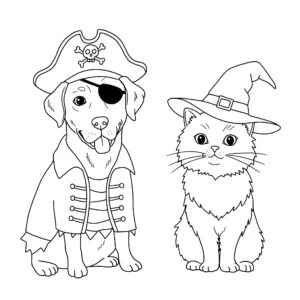 coloriage Chien et Chat pour enfants a imprimer gratuit