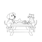 coloriage Chien et Chat gratuit en ligne