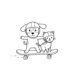coloriage Chien et Chat pour enfants à imprimer