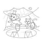 coloriage Chien et Chat pour enfant gratuit