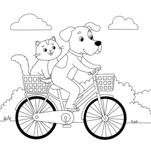 coloriage Chien et Chat pour enfants à imprimer
