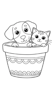 coloriage Chien et Chat à imprimer pdf