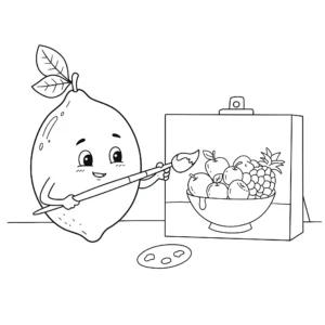 coloriage Citron à imprimer pour enfant de 7 ans